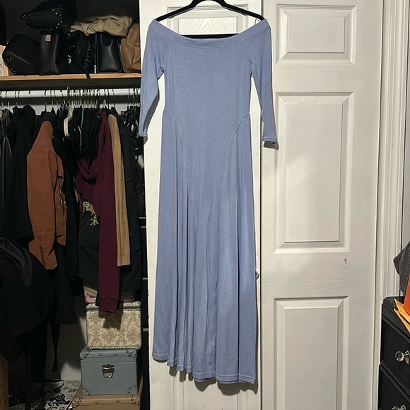 NWT Free People Carrie Midi Dress in “Blue Heron” - Picture 2 of 9